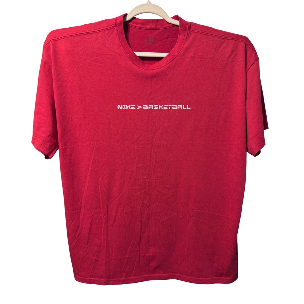 Nike Basketball T Shirt Mens XXL Red Excellent Dri-FIT Graphic Tee S2-NKA/135738